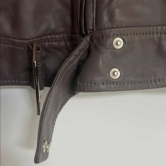 Marciano Women's Kiara Burgundy Leather Jacket - Picture 6 of 9